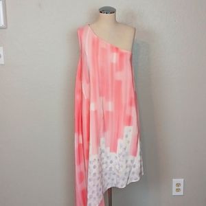 Anthropologie Maeve Silk One Shoulder Asymmetrical Dress Size 8